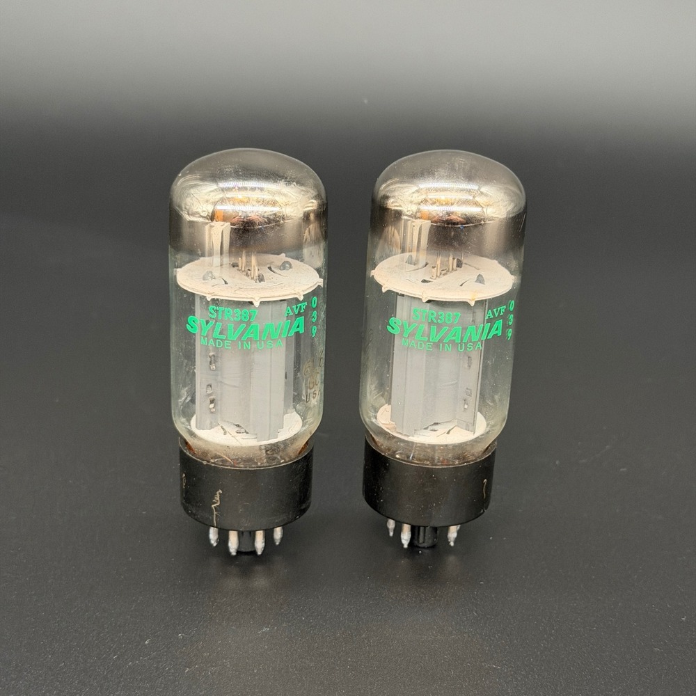 Sylvania STR387 6L6GC Vacuum Tubes Tested Balanced Pair Made in USA